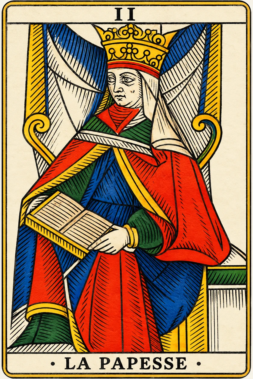 La Papesse — Tarot de Marseille