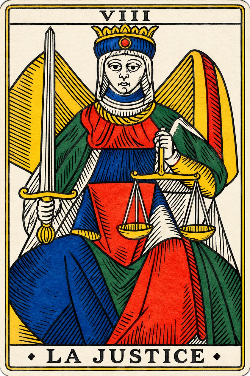 La Justice — Tarot de Marseille