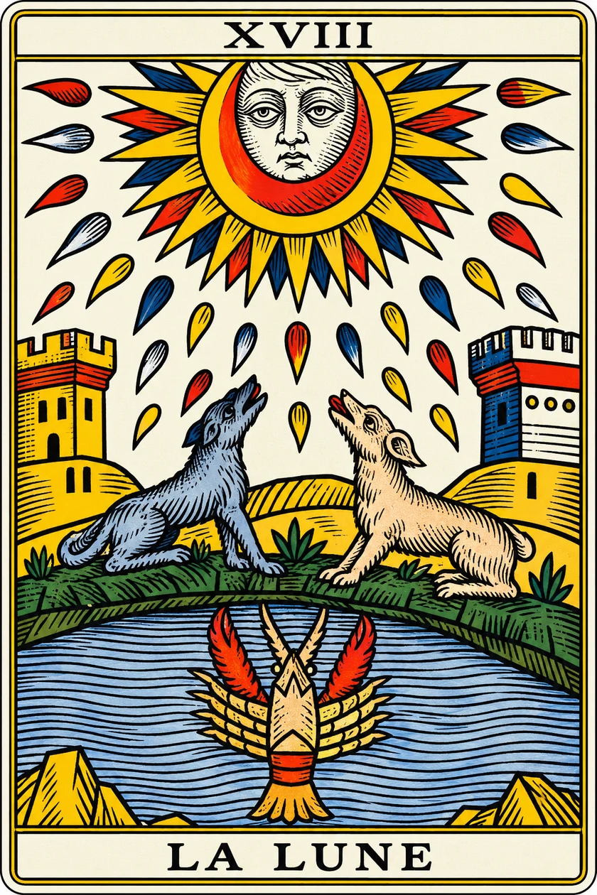 La Lune — Tarot de Marseille